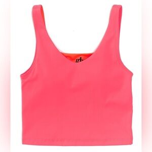GB Neon Pink Scoop Neck Tank Top | Women’s Small | Stretch Crop Sports Tank
